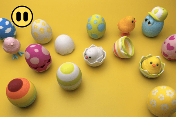 6 Openable Easter Eggs & Chick STL Set for 3D Print