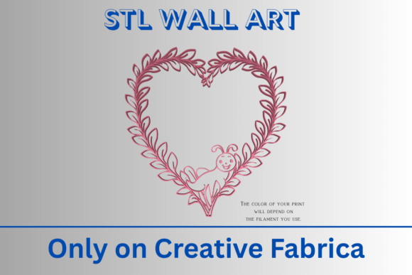 Charming Caterpillar Heart Wall Art STL for Nurseries