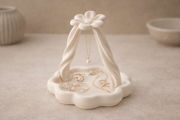 Charming Flower Jewelry Tray: A Kawaii 3D Printable STL