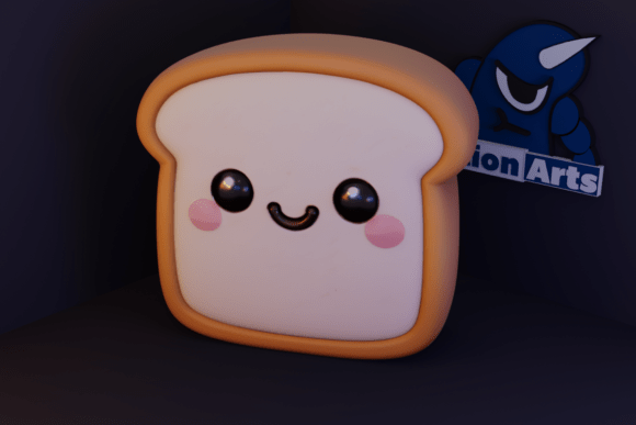 Cute Cartoon Bread Roll: Adorable 3D Print Model