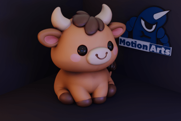 Cute Cartoon Bull 3D Model for Easy 3D Printing