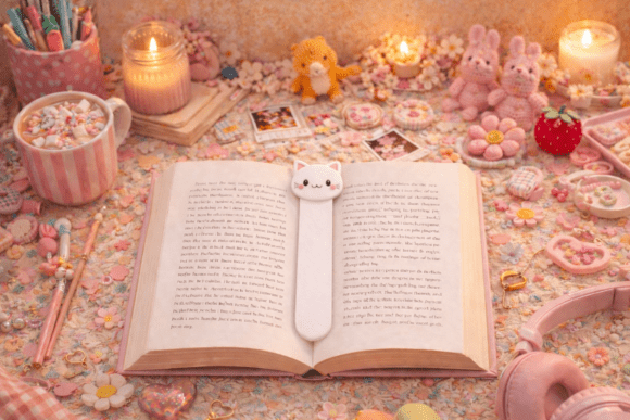 Cute Cat Bookmark STL 3D Models for Easy 3D Print