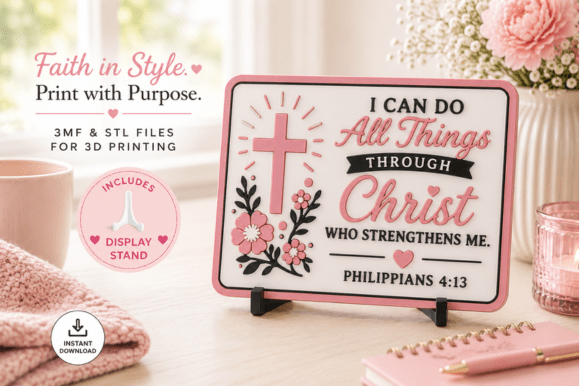Faith Scripture Desk Decor 3D Print File