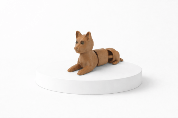 Flexi Cat Keychain – Articulated 3D Print Model