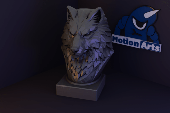 Geometric Wolf 3D Model: Easy Printing & Modern Decor