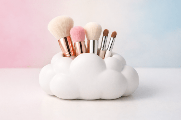 Kawaii Cloud Makeup Brush Holder STL: Easy 3D Printing
