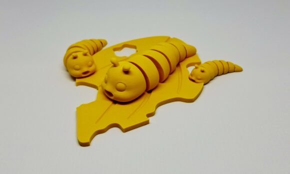 Kawaii Flexi Leaf Caterpillar 3D STL: Easy Printing & Fun