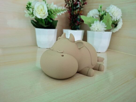 Kawaii Sleeping Cow 3D STL Model for 3D Printing