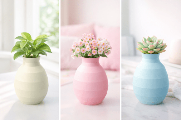 Modern Ribbed Minimalist Vase 3D Print