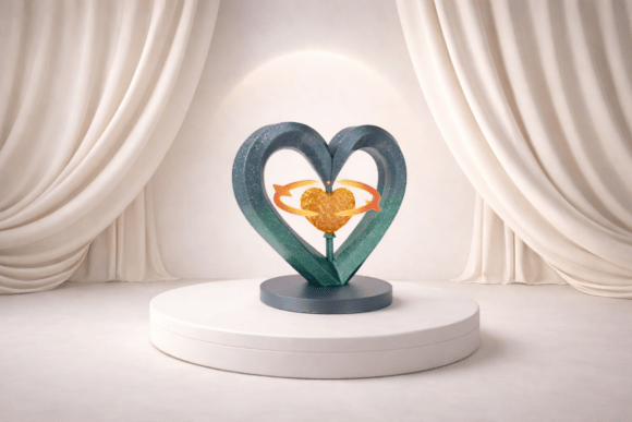 Valentine Rotating Heart 3D Model for 3D Printing
